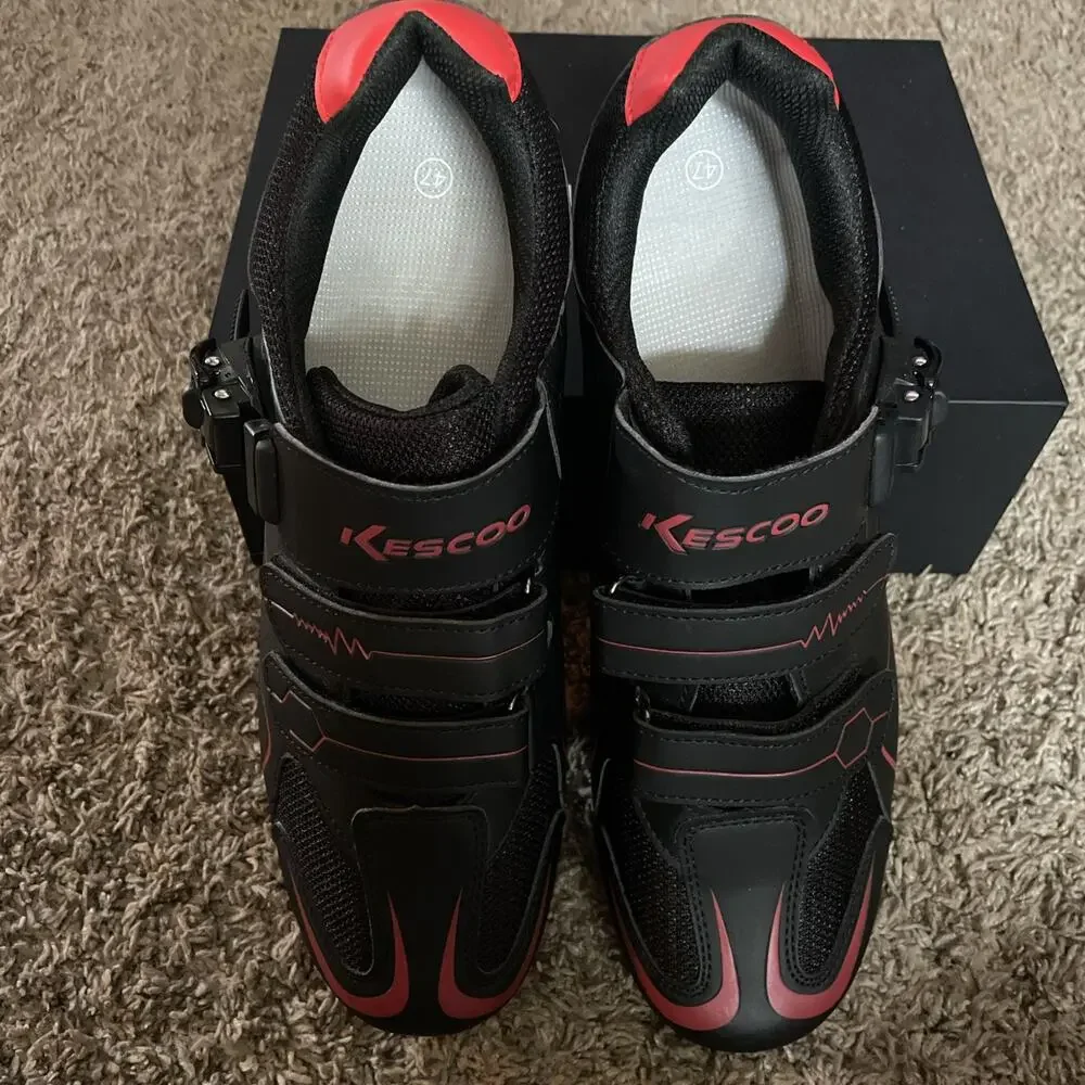 KESCOO Bike Cycling Shoes Unisex Shoes Size 47, US 13 Pelaton Compatible New